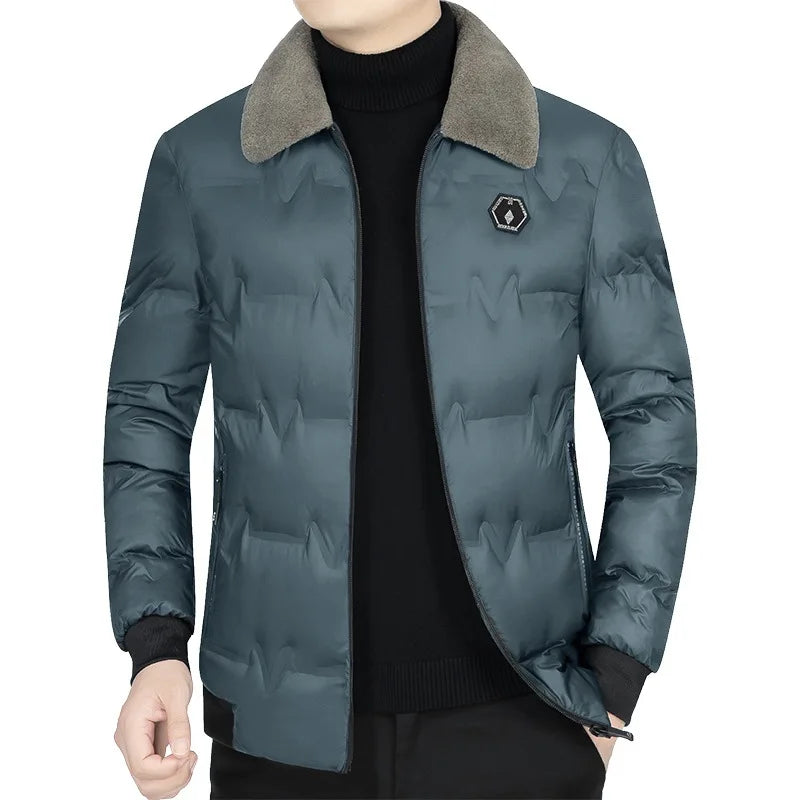 New Winter Men Fur Collar Down Jackets Warm Parkas High Quality Male Outwear Casual  Winter Coats Man Slim Fit Down Jackets 4XL
