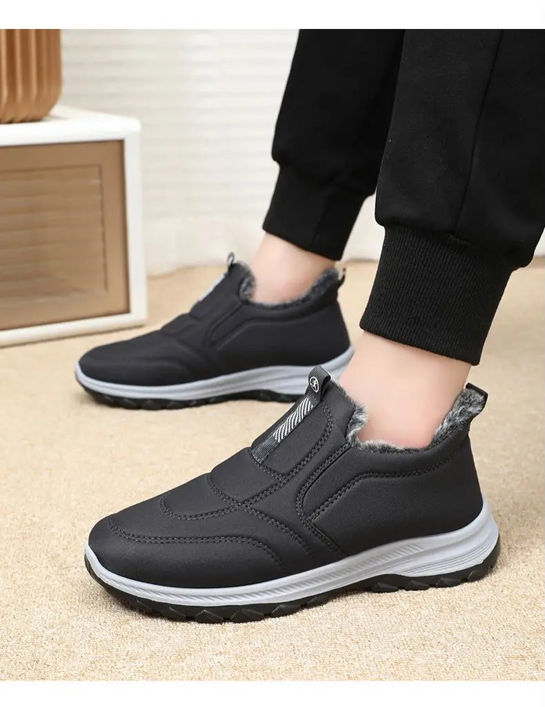 Winter Men's Snow Boots Non-slip Plush Fur Thick Cotton Shoes Male Sneakers Oudoor Hiking Warm Boots