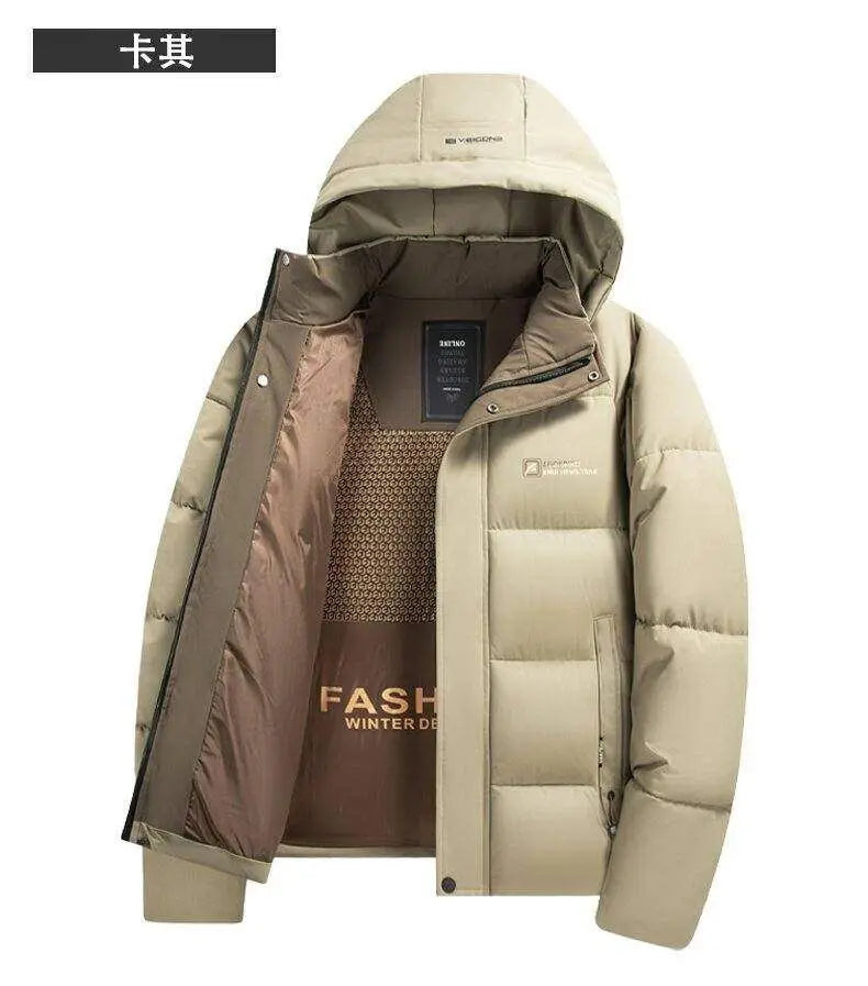 2025 Winter New Men's Graphene Thickened Warm Fashion Casual Hooded Cotton Jacket