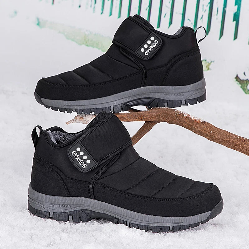 High Quality Men's Boots Warm Plush Men's Snow Boots Anti-Slip Winter Ankle Boots Outdoor Winter Shoes Men's Warm Sneakers Botas