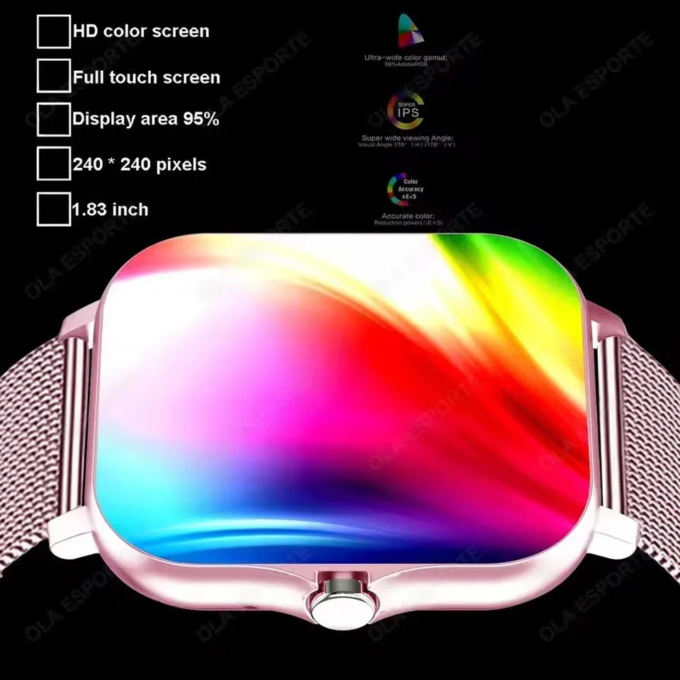 Smart Watch 2.01‘’ Full Touch Amoled BT Call Sport Waterproof Watches Heart Rate Blood Pressure SmartWatch for Men Women