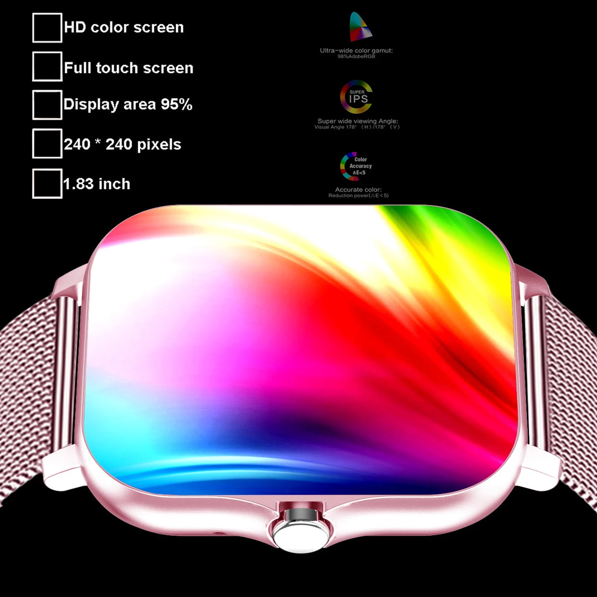 Smart Watch 2.01‘’ Full Touch Amoled BT Call Sport Waterproof Watches Heart Rate Blood Pressure SmartWatch for Men Women