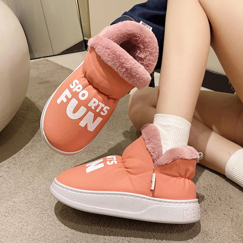 Winter Shoes Women Keep Warm Snow Boots 2025 Waterproof Non-Slip Cotton Padded Shoes Woman Platform Thicken Plush Ankle Boots