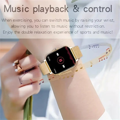 Montre connectée Bluetooth parlante avec moniteur d'oxygène dans le sang et de pression artérielle, pour femmes et hommes, cadeau de vacances 