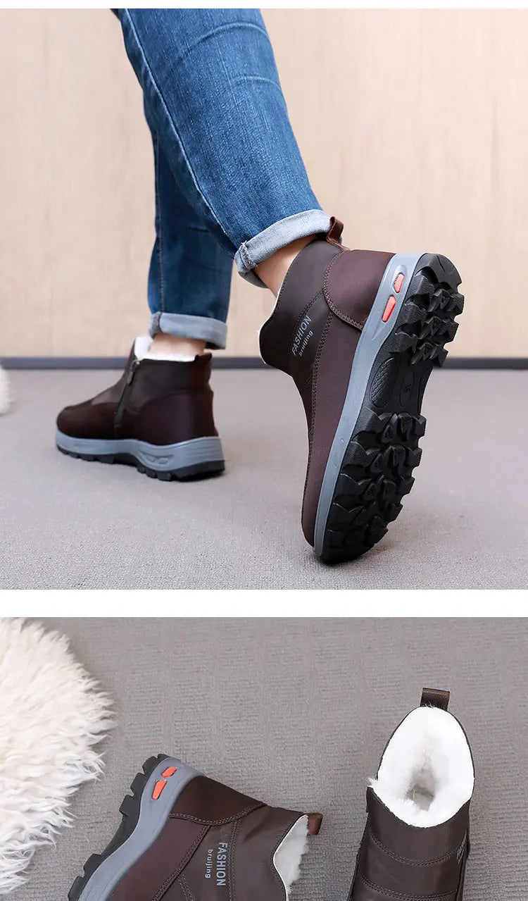 2025 Winter Men's New Thickened Cotton Shoes with Fleece Durable and Skid-resistant Warm and Comfortable Free Men's Shoes