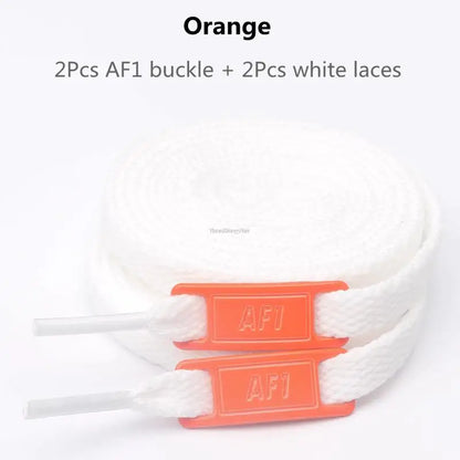 Combinaison de lacets AF1 originaux, lacets plats blancs et décoration de chaussures, accessoires pour chaussures Air Force One 