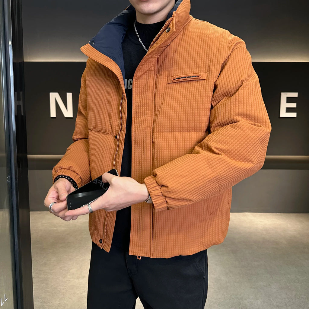 Winter New Shorts high-end White Duck Down Jacket Men Waterproof Casual Outdoor Portable Lightweight Plaid Male Padded Coats