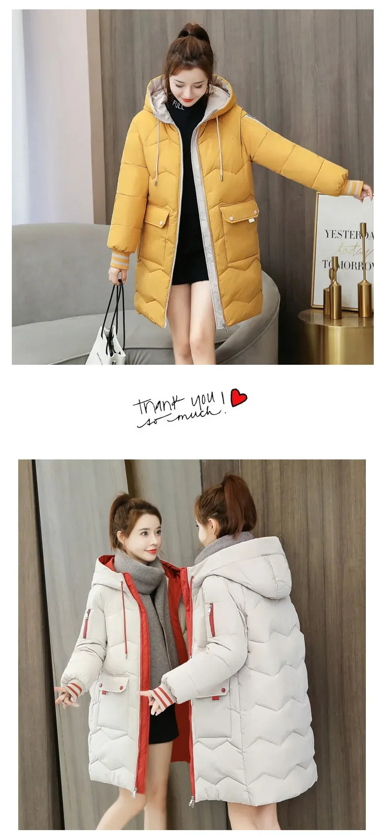 Winter Women Jacket Coats Long Parkas Female Down Cotton Hooded Overcoat Thick Warm Jackets Windproof Casual Student Coat Parka