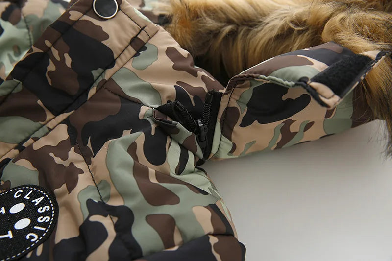 2025 Winter Children Warm Clothing Boys Down Jacket Baby Polyester Fiber Hooded Coat Thicken Outerwear Kids Solid Color Parka