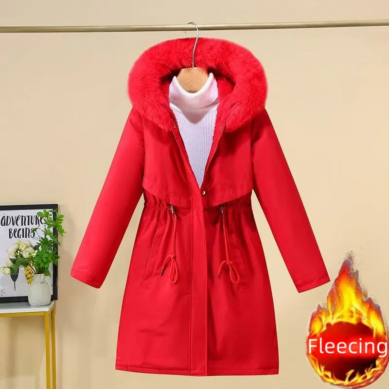 Women's Winter Jacket Hodded Fleece Padded Jacket Casual Loose Windbreaker Office Lady Matching New In Coats & Jackets Outerwear