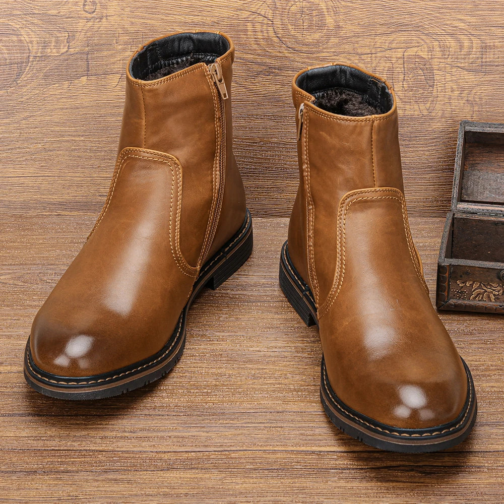 Men Winter Boots Vintage Ankle Warm Men's Winter Shoes #DM5277