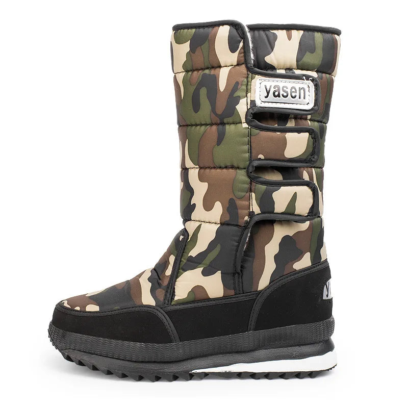 Men's Mid-calf Snow Boots Winter Plush Warm Cotton Boot Fashion Casual High Top Boots for Men Non-slip Platform Boots Big Size47