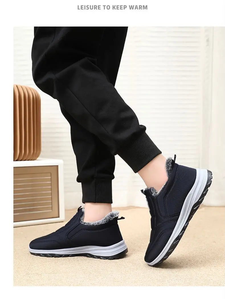 Winter Men's Snow Boots Non-slip Plush Fur Thick Cotton Shoes Male Sneakers Oudoor Hiking Warm Boots