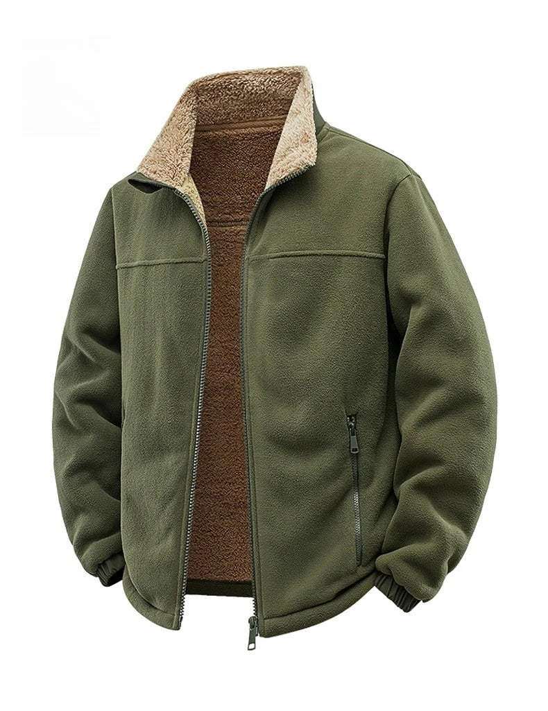 Winter Polar Fleece Jacket Men Warm Thicken Fleece Clothing Coats Men Outdoor Windproof Stand Collar Full Zipper Hiking Jacket