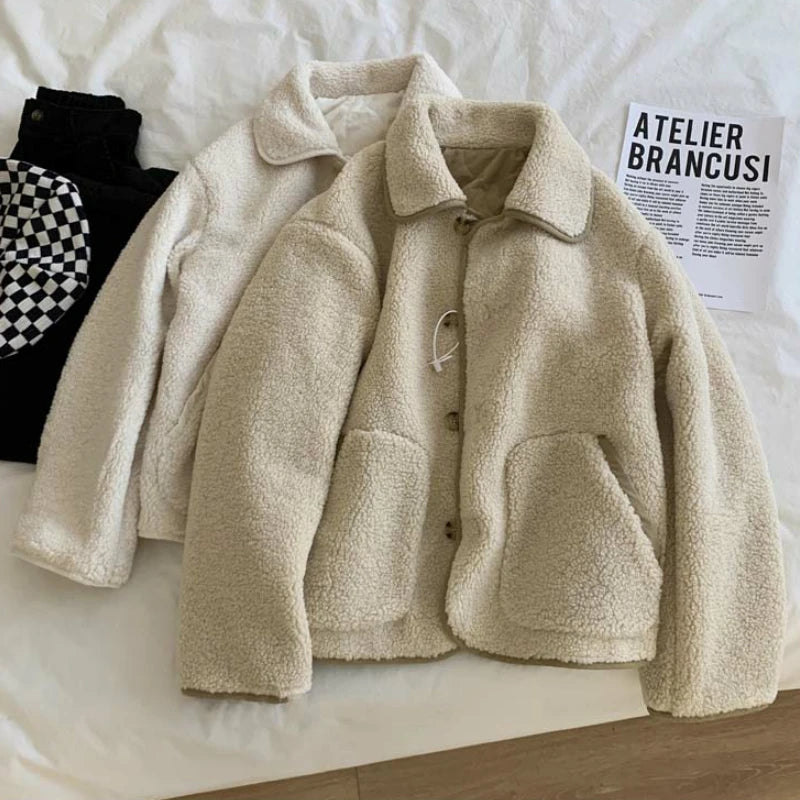 Winter Jackets Women Coats Baggy Reversible Clothes Thicken Warm Simply Pure Mujer Chaqueta Korean Fashion Girlish Youth Preppy