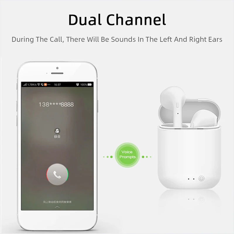 Casque Bluetooth I12 Macaron mat, casque binaural sans fil pour le sport, casque Bluetooth 5.0 I12tws 
