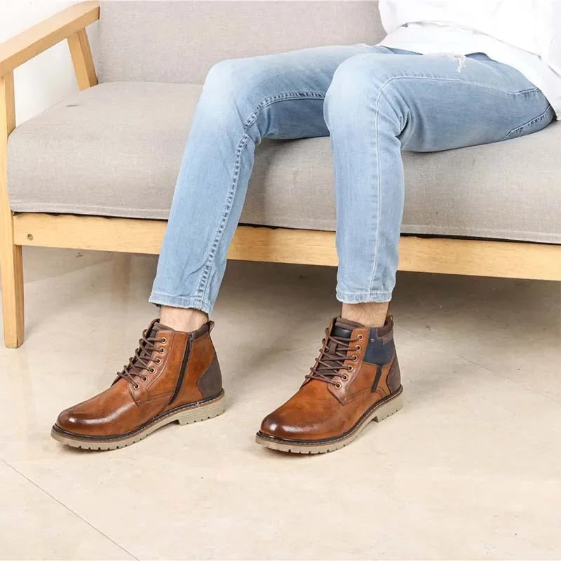 Pop2024 New Men's Winter Shoes Warm Comfortable Non-Slip Men Winter Boots #KD5251