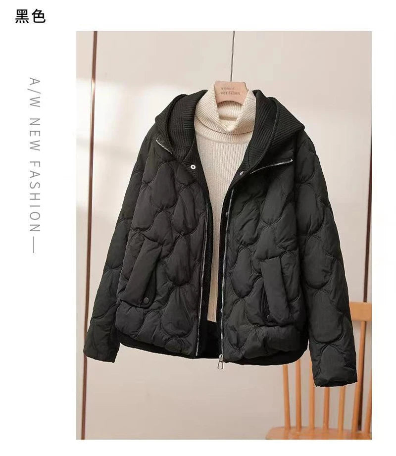 2025 Fashion Coats Korean Style Loose Cropped Coat Women Jacket Women Parkas Warm Puffer Jackets Casual Coat New Winter Clothes