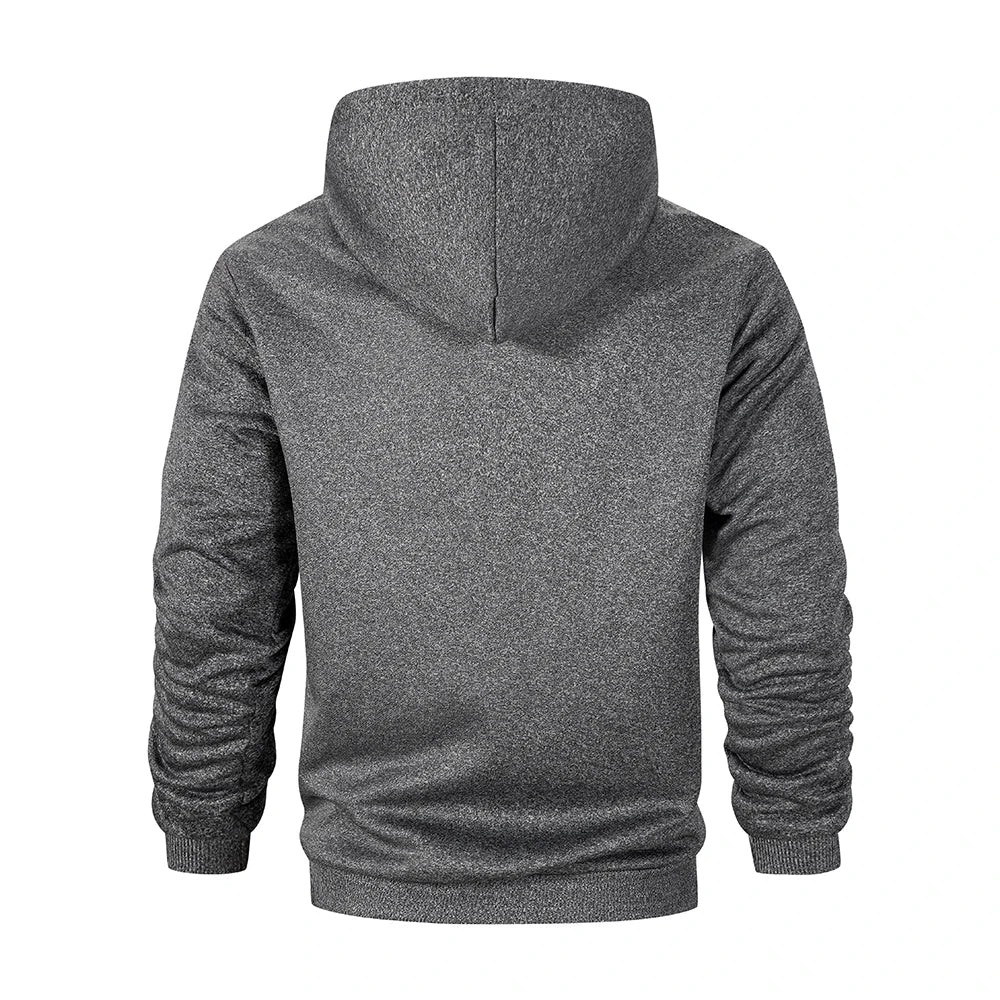 Men's Zip-Up Fleece-Lined Winter Hoodie