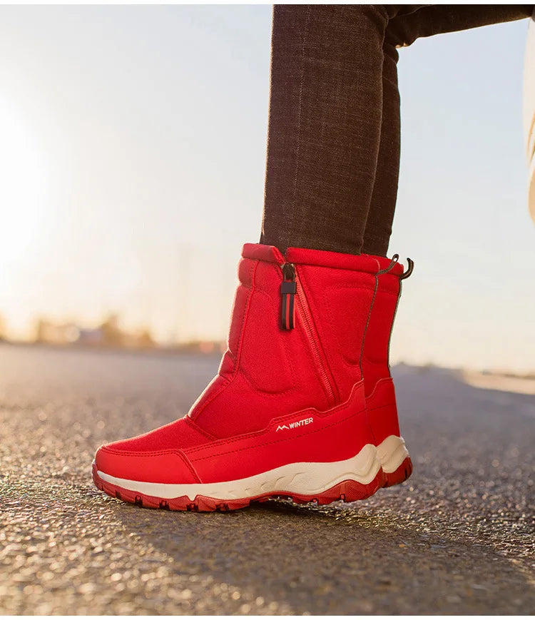 Men Boots 2025 Winter Shoes For Men Warm Snow Boots Mid-calf Men Warm Shoes Thick Plush Winter Boots For Men Women Cotton Shoes