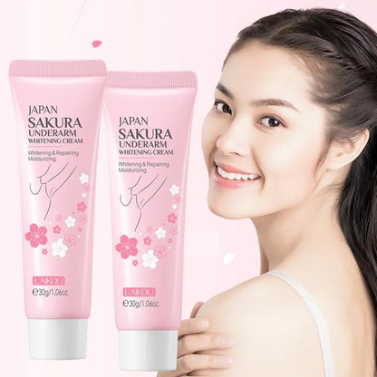 Laikou Sakura Underarm Cream Knee Buttocks Dark Skin  Improve Melanin Pigmentation Korean Skin Care Product 30g