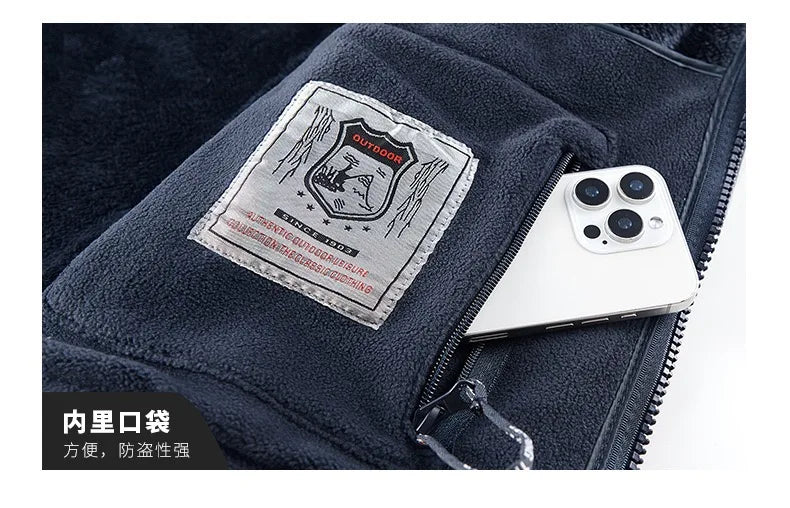 Winter New Fashion Trend Retro Sports Thick Warm Lamb Wool Jacket Men's Casual Loose Comfortable High-Quality Plus Size Jacket