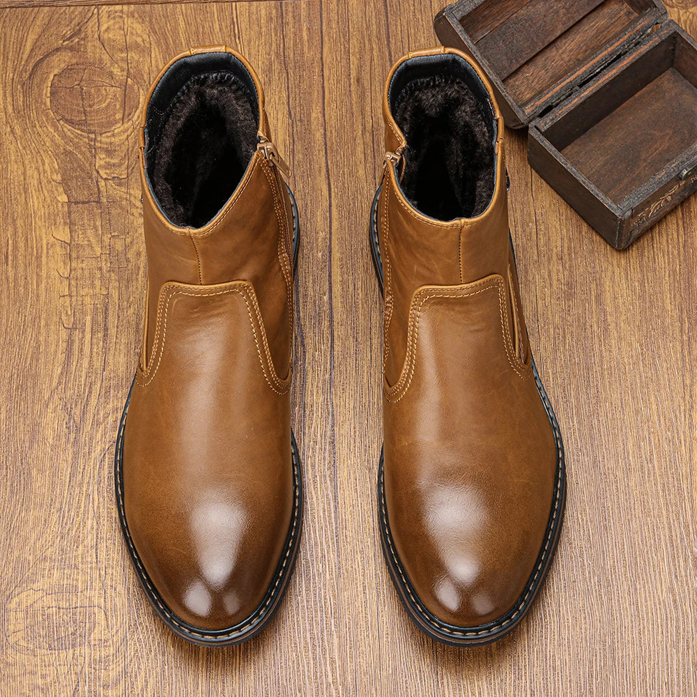 Men Winter Boots Vintage Ankle Warm Men's Winter Shoes #DM5277