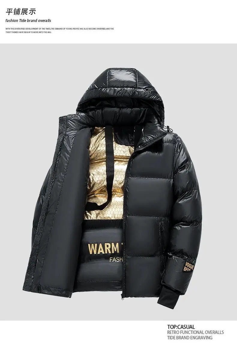 Winter jacket for Boys Girls Down Jacket Black Thickened Zipper Hooded Coat Big Childrens Kids Jacket