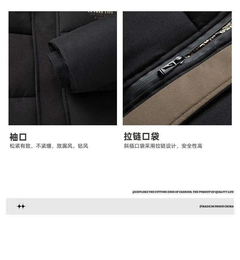 2025 Winter New Men's Graphene Thickened Warm Fashion Casual Hooded Cotton Jacket