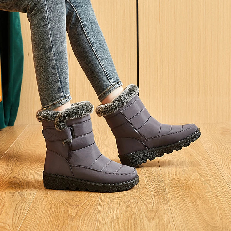 Winter Shoes Women Keep Warm Snow Boots 2025 Waterproof Non-Slip Cotton Padded Shoes Woman Platform Thicken Plush Ankle Boots