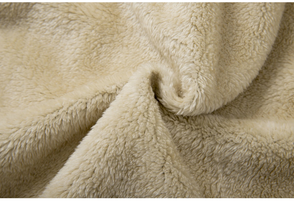 Winter Lambswool Coats Thicken Warm Jackets Long Sleeve Zipper Hoodies Casual Sports Fleece Black Coat Hooded Men Fashion Jacket