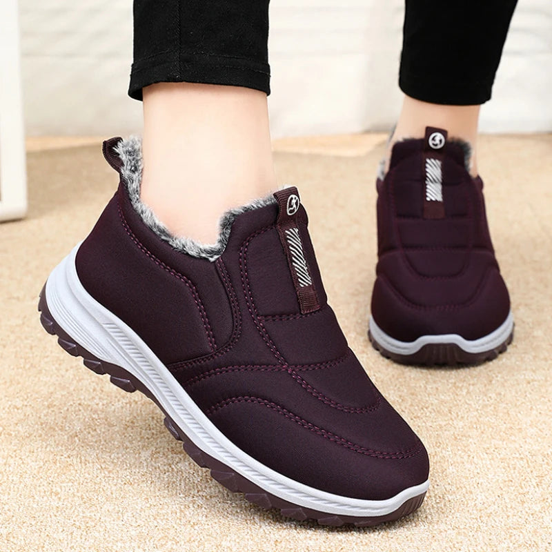 Winter Men Boots Outdoor Snow Boots Warm Lightweight Cotton Boot Non-slip Hiking Walking Shoes Fur Comfortable Women Ankle Boots