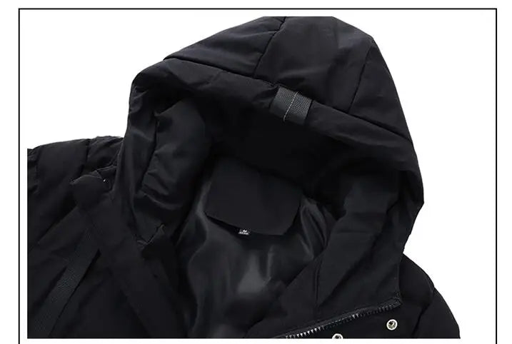 Winter Jackets Men Hooded Casual Long Down Jackets Thicker Warm Parkas New Male Outwear Winter Coats Slim Fit Jackets Size 4XL