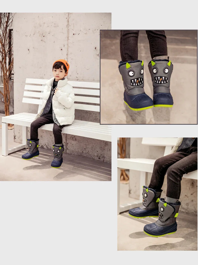 Girls Unicorn Snow Boots Waterproof Slip Resistant Cold Weather Shoes Brand Boy Girls Rubber Boots for Kids Fashion Sneakers