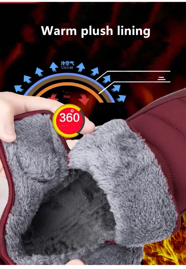 High Quality Men's Boots Warm Plush Men's Snow Boots Anti-Slip Winter Ankle Boots Outdoor Winter Shoes Men's Warm Sneakers Botas