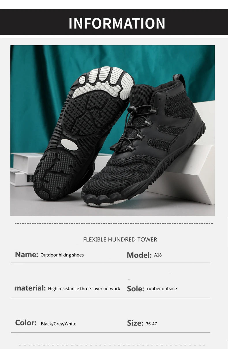 Winter Boots for Men Women Snow BareFoot Outdoor Non-slip Warm Fur Sneakers Ankle Boots waterproof mountaineering Hiking Shoes