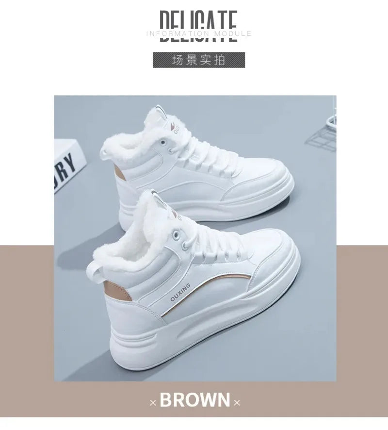 2025 Winter Cotton Shoes Ankle Boots Woolen Fleece Shoes Women's Anti-cold Warm Sneakers Women Women Thickened Warm Snow Boots