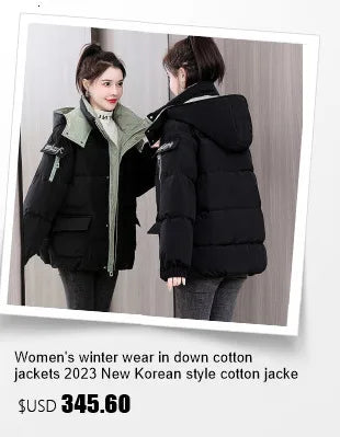 Fashion Winter Jacket Women 2025 New Korean Big Fur Collar Hooded Thick Down Parkas Female Short Coat Slim Warm Outerwear R047