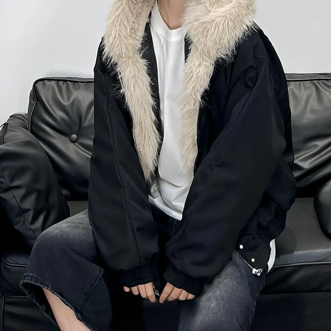 Winter Warm Jacket 2025 New High Street Fur Collar Hooded Women's American High-end Sense Versatile Korean Version Coat Trend