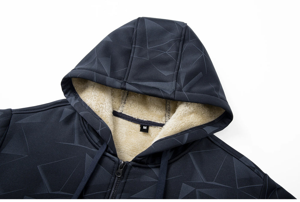 Winter Lambswool Coats Thicken Warm Jackets Long Sleeve Zipper Hoodies Casual Sports Fleece Black Coat Hooded Men Fashion Jacket