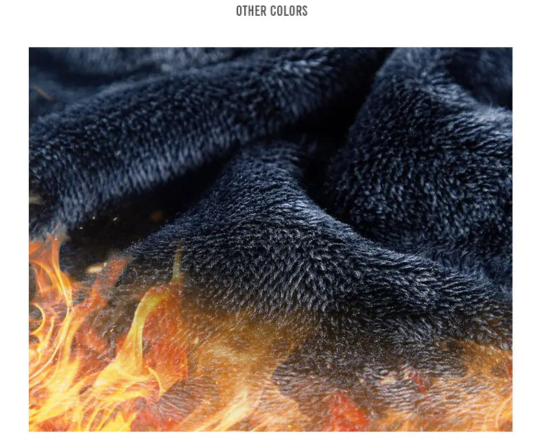 Men's Winter Fleece Jacket British Street Thickened Polar Fleece Hooded Jacket Casual Plus Size Cold-proof Warm Pocket Coat