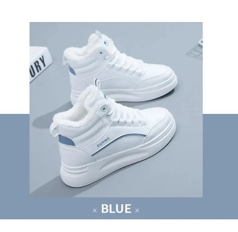 2025 Winter Cotton Shoes Ankle Boots Woolen Fleece Shoes Women's Anti-cold Warm Sneakers Women Women Thickened Warm Snow Boots