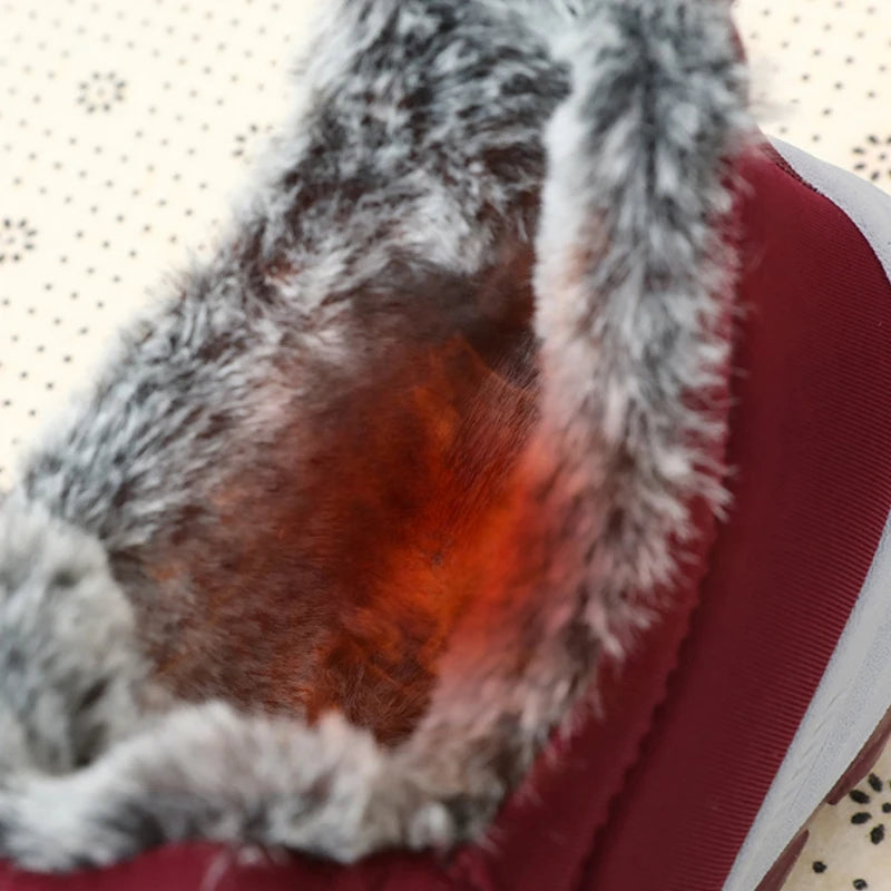 Winter Men Boots Outdoor Snow Boots Warm Lightweight Cotton Boot Non-slip Hiking Walking Shoes Fur Comfortable Women Ankle Boots