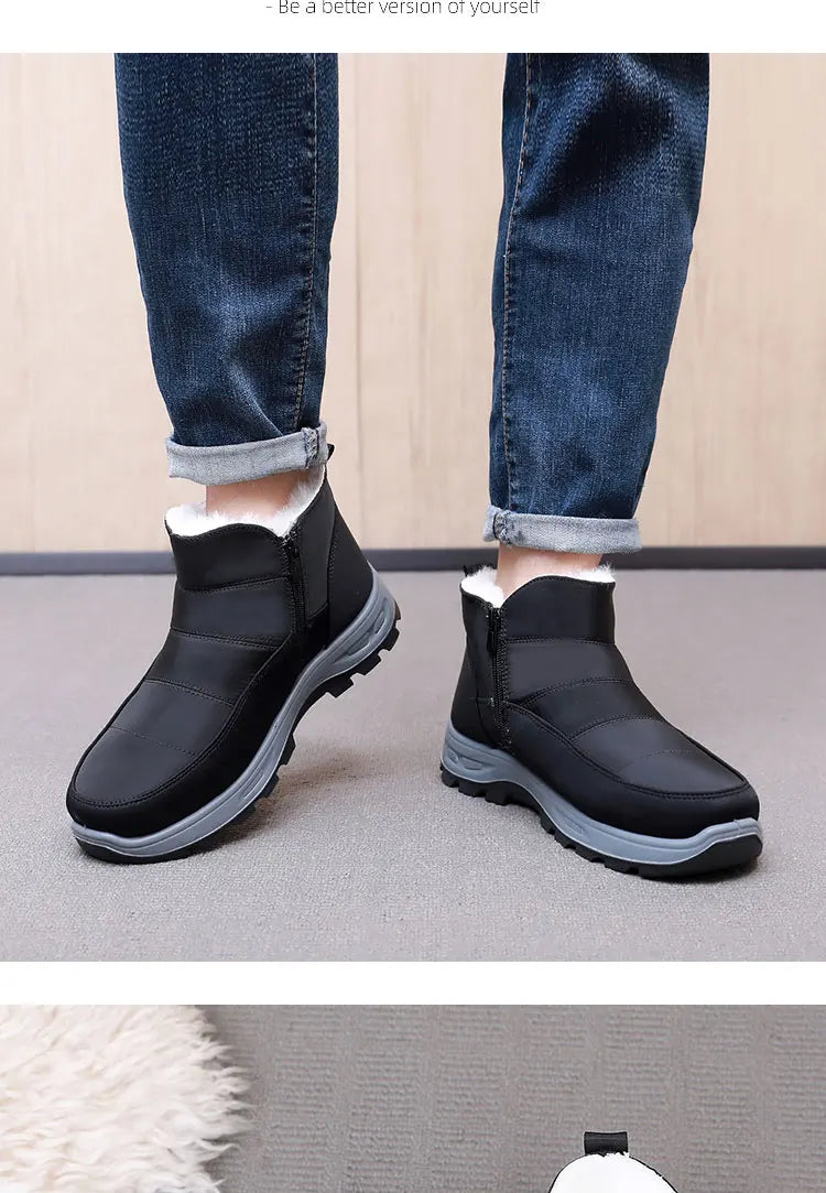 2025 Winter Men's New Thickened Cotton Shoes with Fleece Durable and Skid-resistant Warm and Comfortable Free Men's Shoes