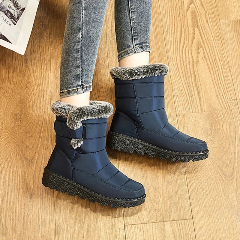 Winter Shoes Women Keep Warm Snow Boots 2025 Waterproof Non-Slip Cotton Padded Shoes Woman Platform Thicken Plush Ankle Boots