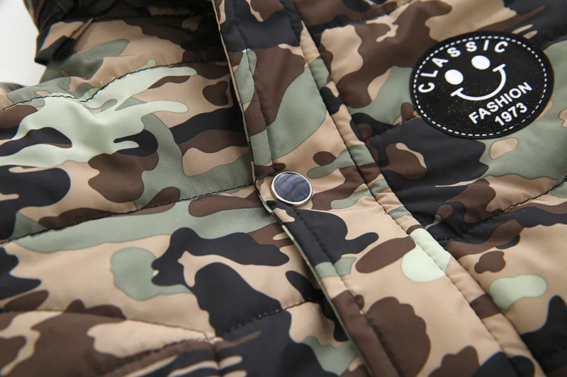 Autumn Winter Boys Jacket New Keep Warm Baby Coat Hooded Zipper Fashion Fur Collar Boys Outerwear 2 3 4 5 6 Years Kids Clothes