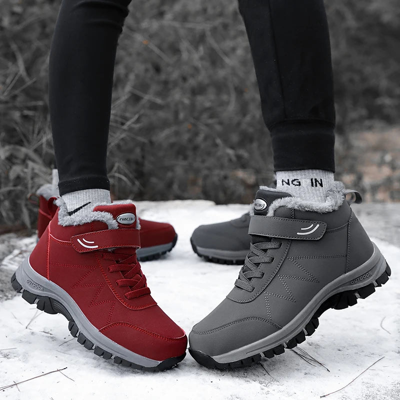 Winter Popular Waterproof  Walking Shoes Cotton Shoes Couple Plush Warm Comfortable Women And Men Shoe