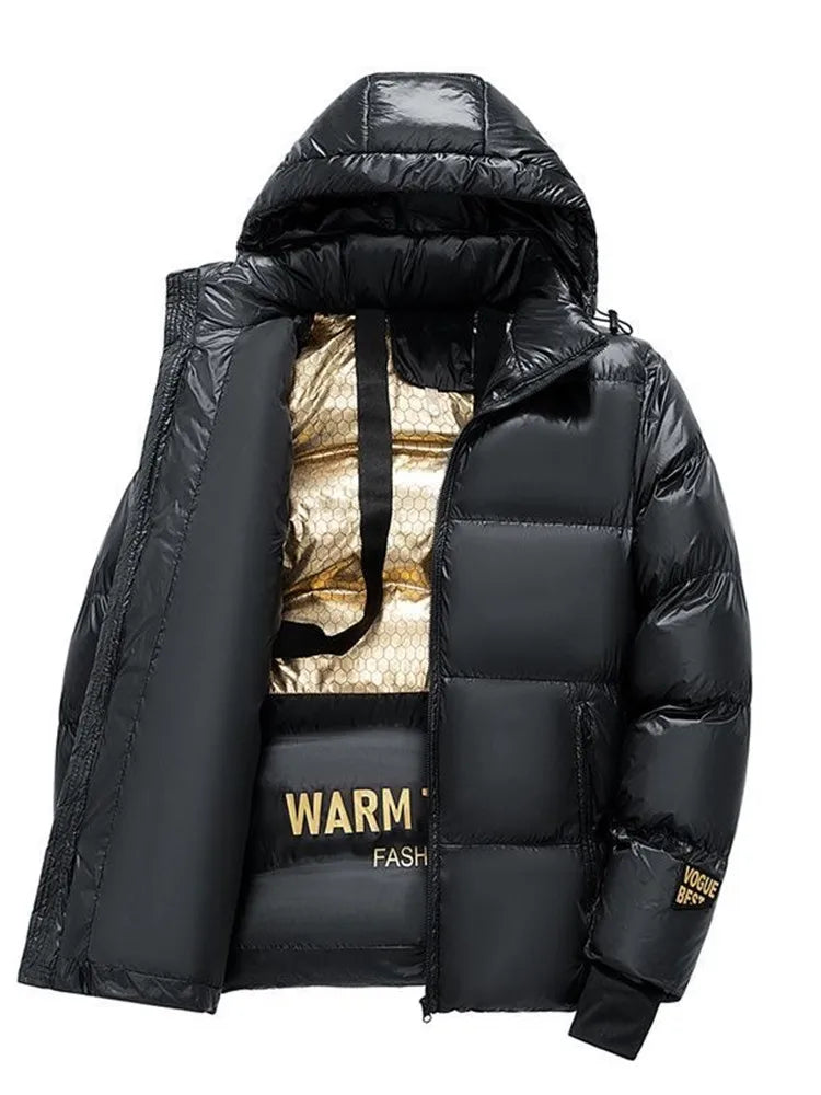 2024 Autumn and Winter New Fashion Thickened Warm Large Size Hooded Cotton-Padded Jacket Men's Casual Loose Windproof Coat M-5XL