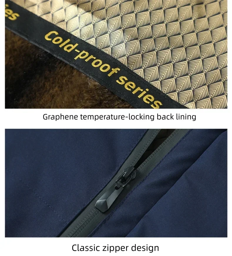 Winter New Fashionable Waterproof  Thick Warm Hooded Cotton Jacket For Men's Casual Loose Retro Sports Jacket