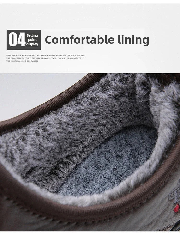 Winter men's boots are warm waterproof non slip thick walking boots, and oversized work shoes for men aged 38-48 platform boots